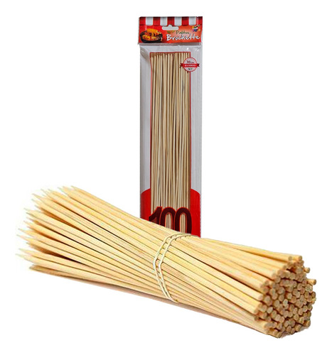 Palitos Brochette De Madera 30cm. Pack X 100 Unidades.