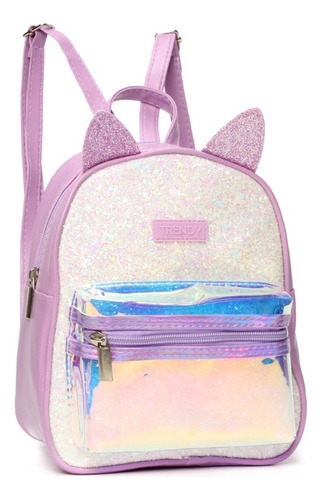 Mochila Infantil Trendy 51441 Ecocuero C/glitter Y Orejitas