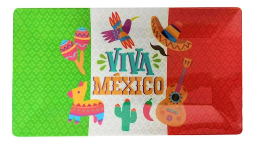 Plato Charola Botanero Viva México Fiesta Patrias