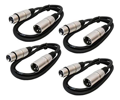 Audio2000s 1 Pie Xlr Hembra A Xlr Cable De Microfono 3 Pies