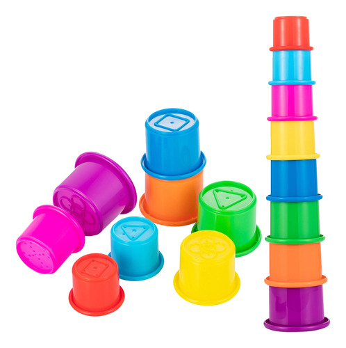 Driddle Coloridas Tazas Apilables Y Anidadas, 8 Tazas, Dive.