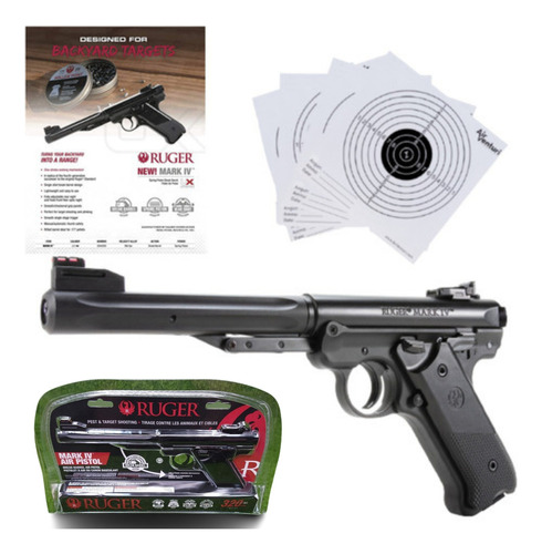 Pistola 4.5mm Ruger Mark Iv Lentes Funda Pellets Xchws P