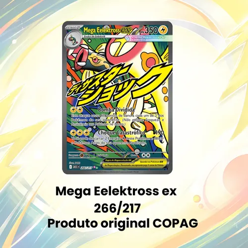 Carta Pokémon Mega Eelektross Ex 266/217 + 10 Cartas Brinde