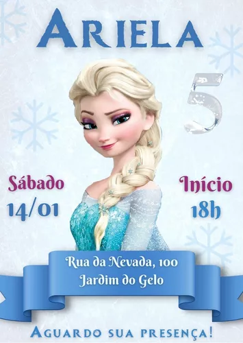 Convite Digital Frozen Virtual Online Whatsapp Aniversário