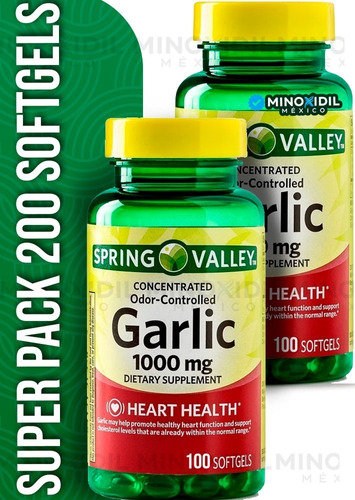 Super Pack  Extracto Ajo Garlic Extract 1000 Mg 200 Softgels