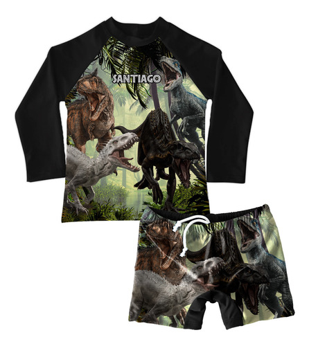 Traje De Baño Niño Dinosaurios Personalizado