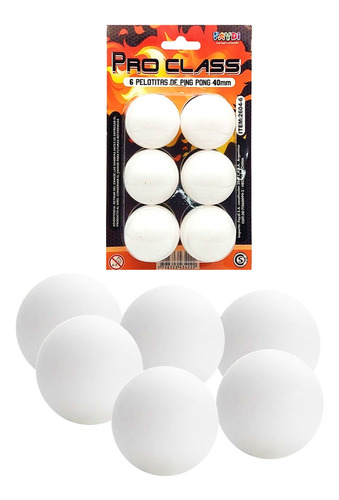 Pelotas Ping Pong X6 Blister Pro Class 40 Mm Mundo CLG Fd400