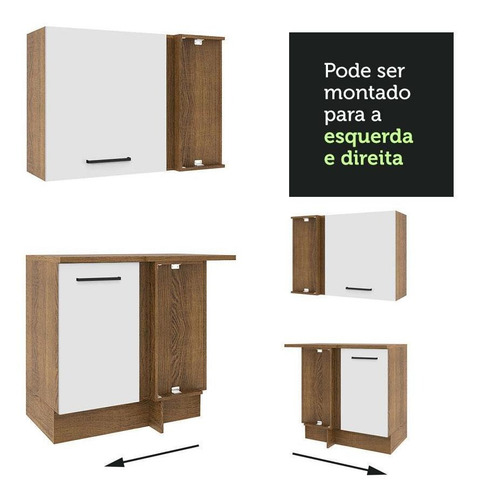 Cozinha Completa Cant Agata Madesa 399001 C Arm Bal S Tam Rb Cor Rustic/Branco