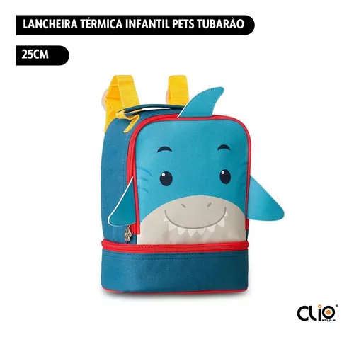 Lancheira Térmica Infantil Pets Animais Tubarão Clio