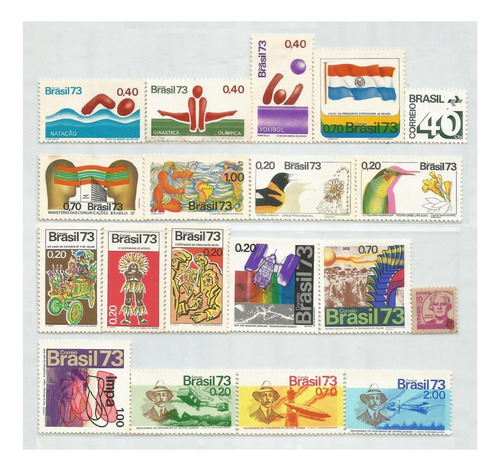 F7317 Brasil 1973 República 49 Selos Comemorativos E Blocos