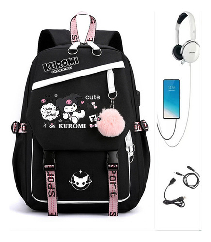 Mochila Kuromi De Gran Capacidad Para Adolescentes Y Niñas,