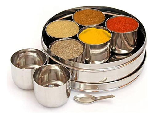 Caja De Especias Masala Dabba De Acero Inoxidable De Orzanik