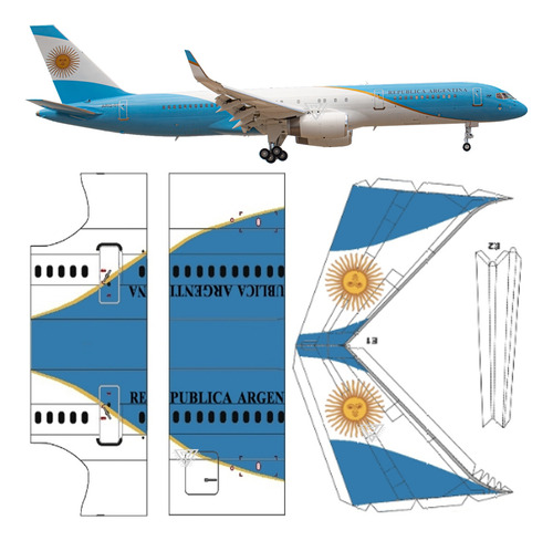 Fuerza Aerea Argentina Arg-01 1:100 Papercraft Envio X Mail