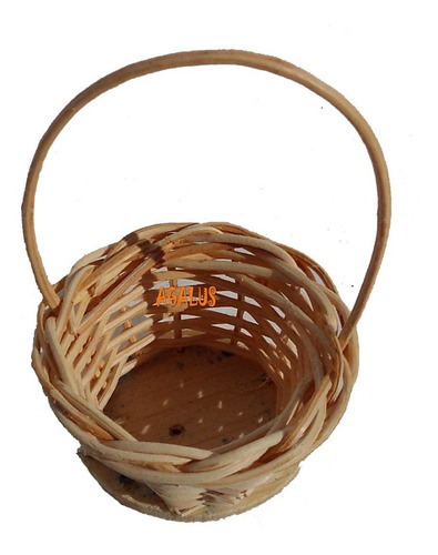 25 Mini Cesta Lembrancinha Palha Bambu Ref.202 04x07