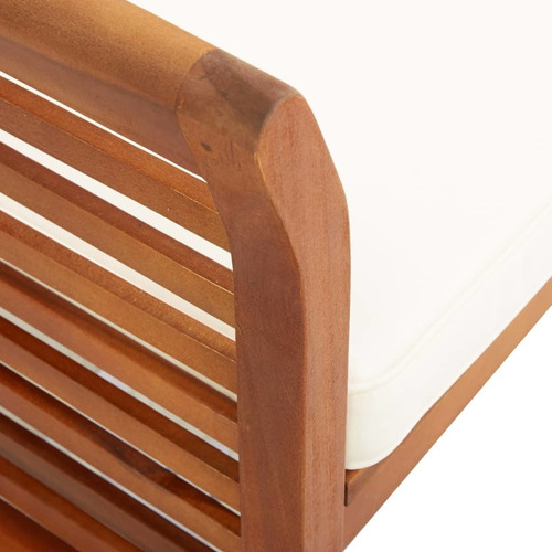 Silla De Comedor De Jardín Con Cojín De Madera Acacia Color Café
