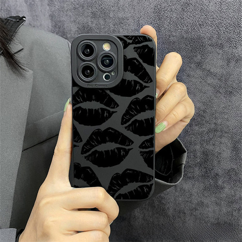 7/8/se 2020 - Los Labios Negros Se Aplican A La Funda Del Teléfono Móvil Apple 15
