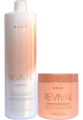  Braé Shampoo 1000ml Revival + Máscara 500g