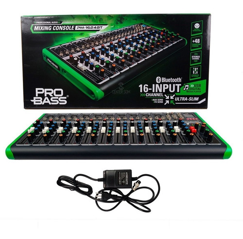 Mesa De Som Probass Pm-1624 Efeito Usb Bluetooth 12 Canais