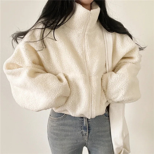 Sudadera Tipo Cárdigan De Lana De Cordero Con Cremallera Par