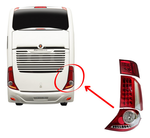 Kit Lanterna Traseira Ônibus Marcopolo G7 Direito