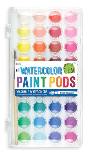 Acuarelas 36pk + Pincel Lil' Paint Pods Watercolors Ooly