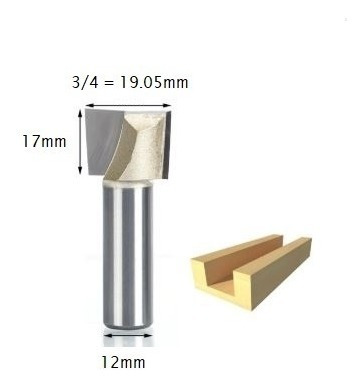 Imagem 2 de 3 de Fresa Paralela Cortante / Fundo Plano Haste 12mm Corte 3/4