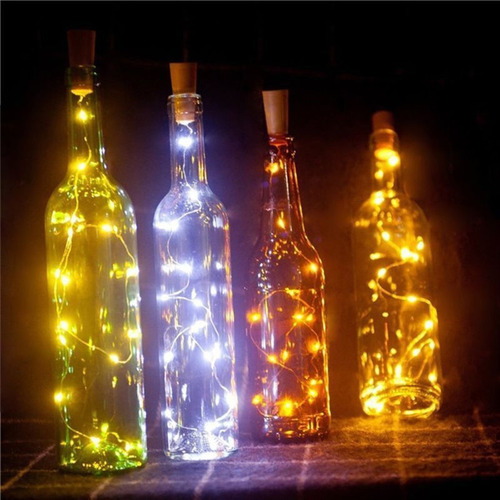 Fio Luz Fada Rolha Garrafa 20 Lâmpada Led 2m Branco Decorar