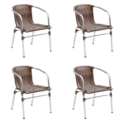 Conjunto Com 4 Cadeiras Danubia Marrom