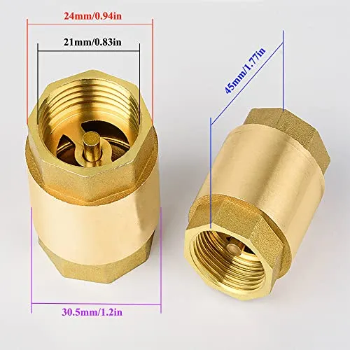 Vlvula De Retencin Vertical En Lnea De Latn De 1/2puLG Npt,