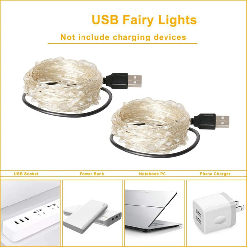 Luces Hada Luces Multicolor Navidad 10m Guirnalda Luces 3pcs