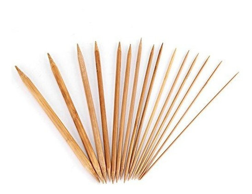 Bamboo Knitting Needles Double Pointed Sets 15 Sizes From 2m
