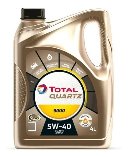 Aceite Total Quartz 9000 Sintético 5w40 4litros Diesel Naft 