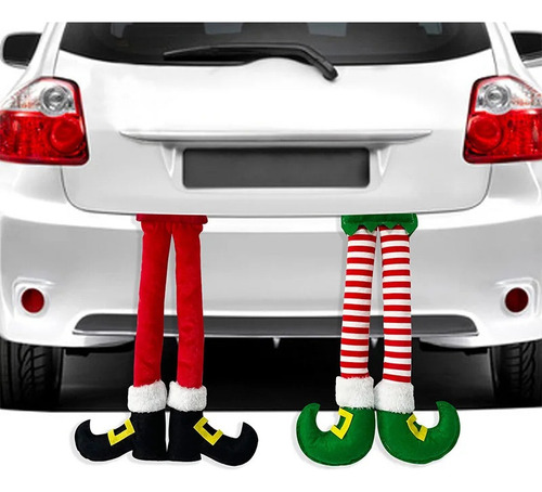 2 Pcs Natal Elfo Santa Pernas Acessórios Do Carro Decoração