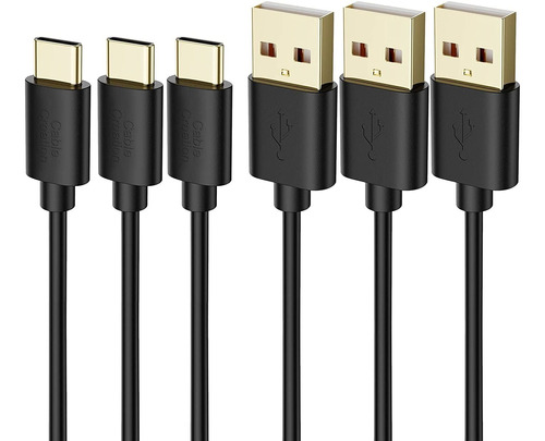 Cable Cargador Usb-c A Usb-a De 1.2mt Cablecreation 3-pack