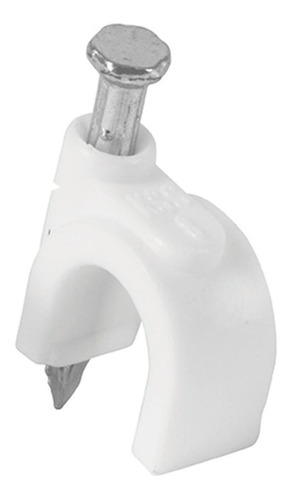 Imagen 1 de 3 de Grapa Cable Curva 8 Mm 500 Pz Blanca. Volteck 43042