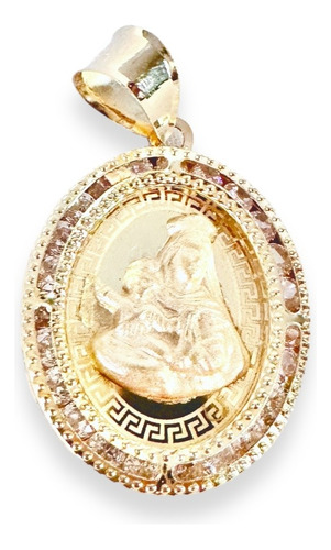 Medalla Virgen Del Carmen Zc Oval Imagen Gd 2.1 Cm Oro 10k
