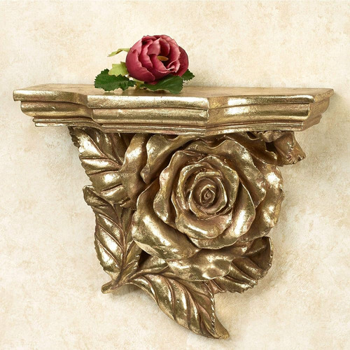 Estante De Pared Rosa Touch Of Class - Oro Envejecido - Flor