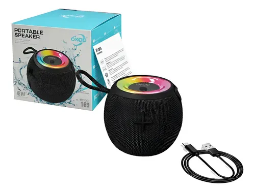 Parlante Bluetooth 5.3 Portátil 5w Okop Kp-555 Led Rgb 6 Hrs | Cuotas sin interés