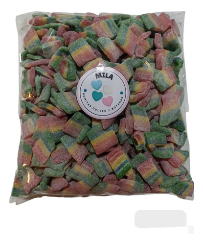 Gomita Arcoiris Xtreme Bites Acidita Cuadritos 500 G Granel