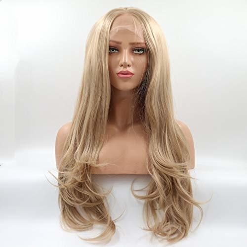 Elesty Miel Blonde Sintético Encaje Frontal Wig Parte 6tz3s