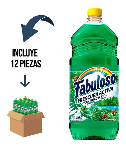 12 Pz Fabuloso Limpiador Fresco Amanecer Líquido 1 L