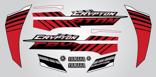 Calcos Yamaha Crypton 2021 Moto Roja