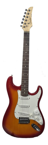 Guitarra elétrica Condor RX-10 stratocaster de  tília cherryburst com diapasão de pau-rosa