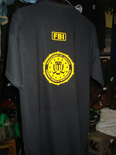 Remera Estampado Fbi Algodón 100%