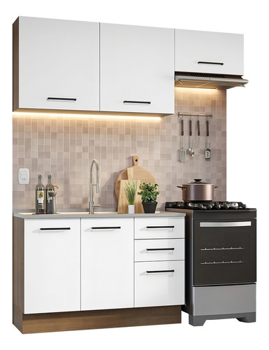 Cocina Integral Completa Modular Madesa Agata 180cm Color Rustic/Blanco 09