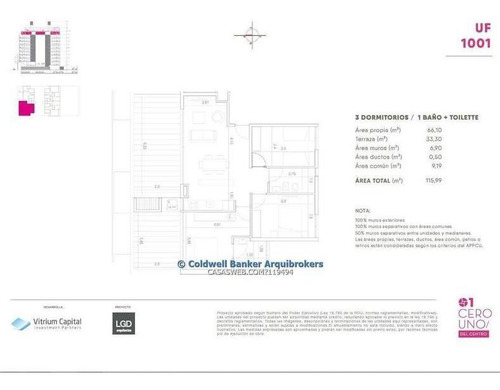 Apartamento Penthouse De 3 Dormitorios En Venta En Centro