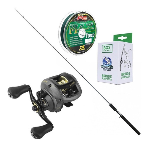 Imagem 1 de 10 de Carretilha Ventura Vt10 10 Rolamentos Vara 17lb Linha Multi