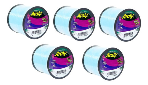 Linha Pesca Araty Best Cast Azul 0,45mm 100 Gr Cx 5 Unidades