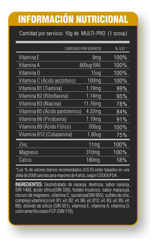 Multi Pro / Multivitamínico En Polvo - Level Pro 500gr