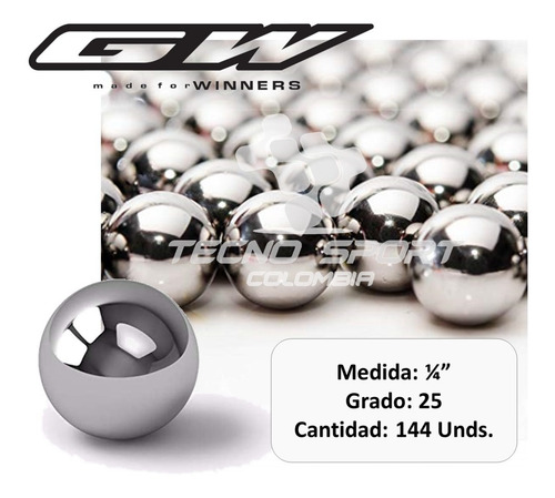 Imagen 2 de 9 de Balin Para Manzana De Bicicleta 1/4 X 144 Unds Rodamiento